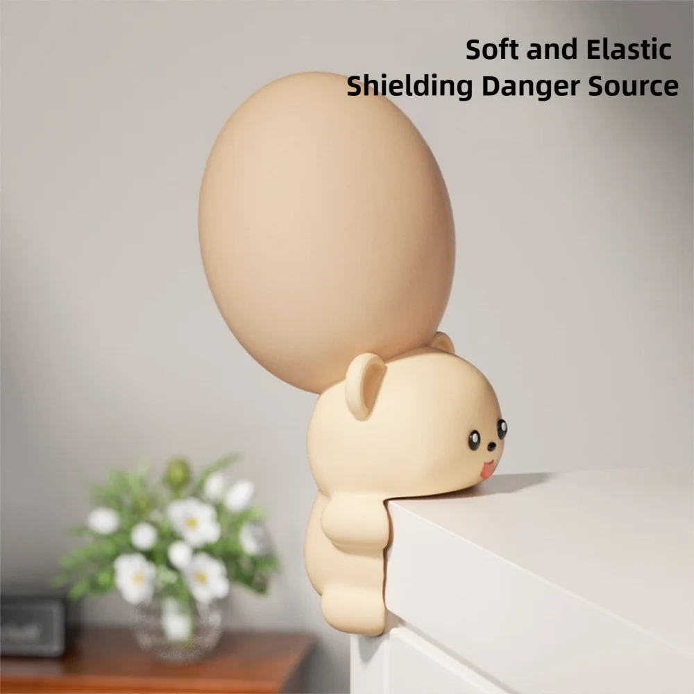 Juego de 2 uds. De protectores para las esquinas de las mesas seguras para bebés, Protector de borde de escritorio de PVC, conejo, dinosaurio, oso, Protector de borde de seguridad suave para niños - imagen 2