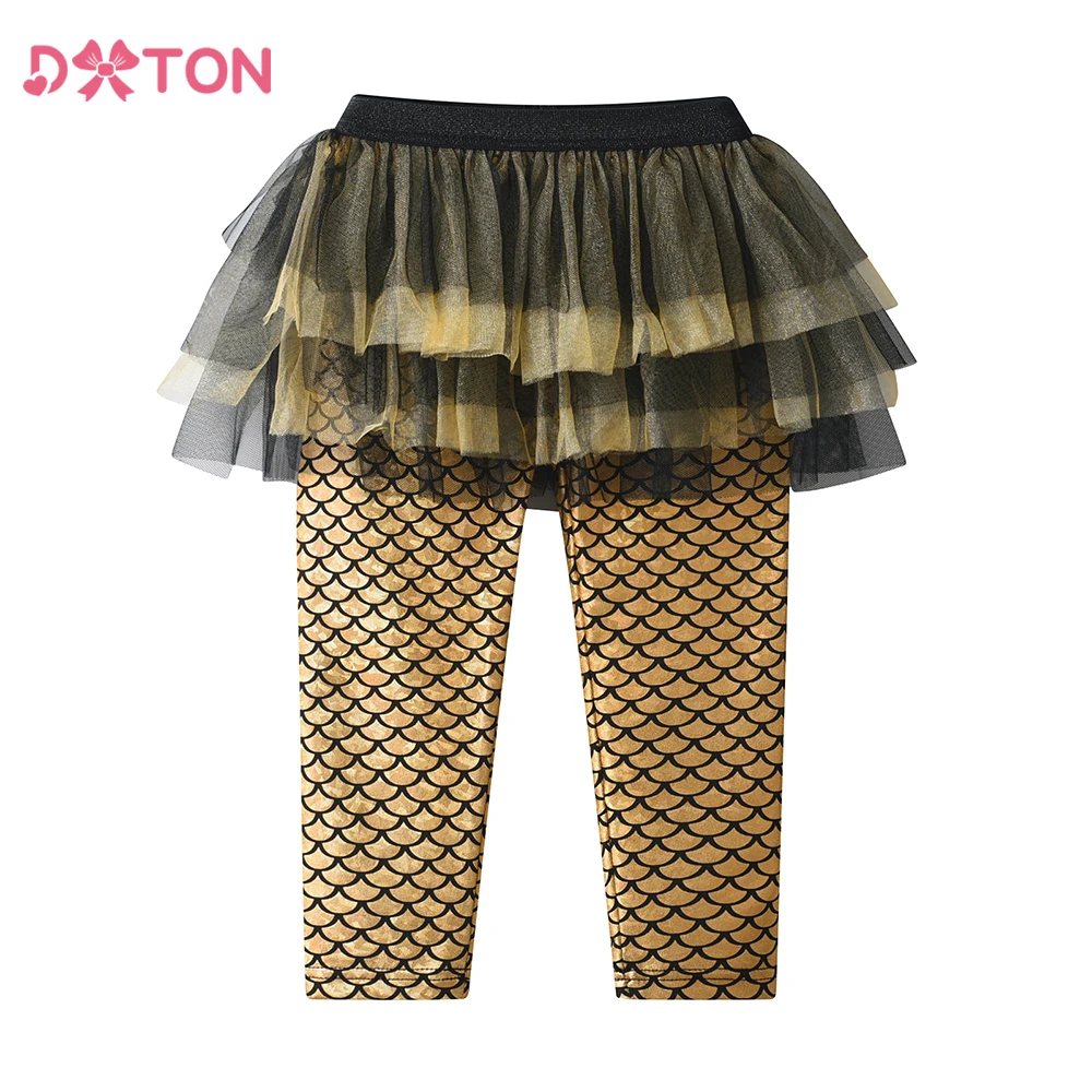 DXTON Falda tutú de malla con pantalón dorado para niña – Fiesta Navidad