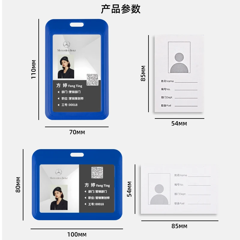 Tarjeta de pecho para estudiantes, permiso de trabajo, anillo colgante, tarjetero, insignia de trabajo de PVC, funda para tarjeta de marca de fábrica - imagen 3