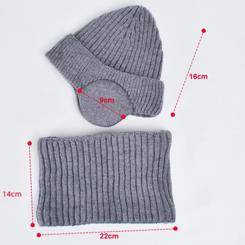 Gorro y bufanda tejidos para niños – Protección orejas y cuello - imagen 3