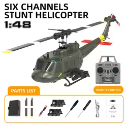 Jjrc C032 UH-1 helicóptero RTF RC sin escobillas giroscopio de 6 ejes un clic 3D Flip posicionamiento de flujo óptico helicóptero Hobby juguete