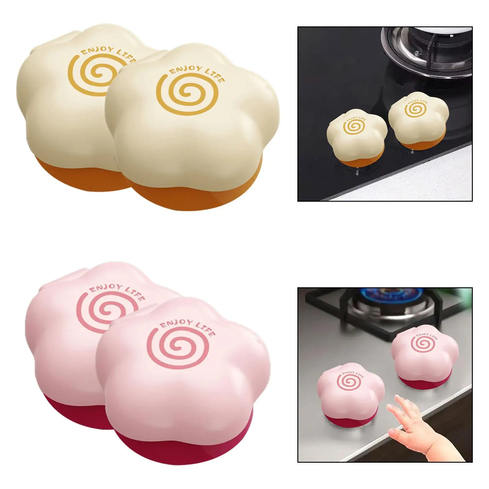 2 Pieces Stove Knob Covers Electric Oven Locks Guard Flower Shaped Stove Knob 2 Pieces Stove Knob Covers Electric Oven Locks Guard Flower Shaped Stove Knob