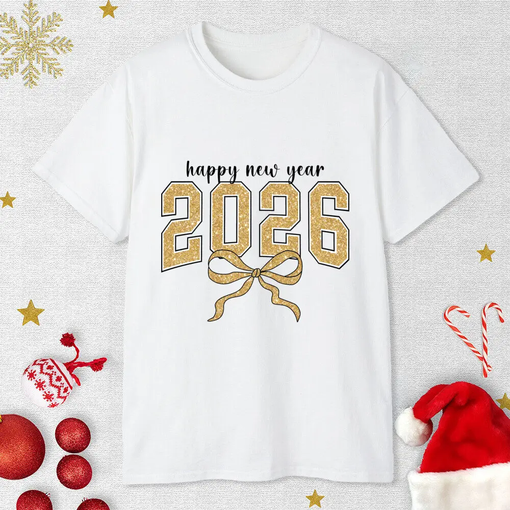 Feliz Año Nuevo 2026 camisetas a juego para la familia papá mamá y niños Camiseta de cuello redondo Body para bebé Hola 2026 Año Nuevo apariencia familiar - imagen 4