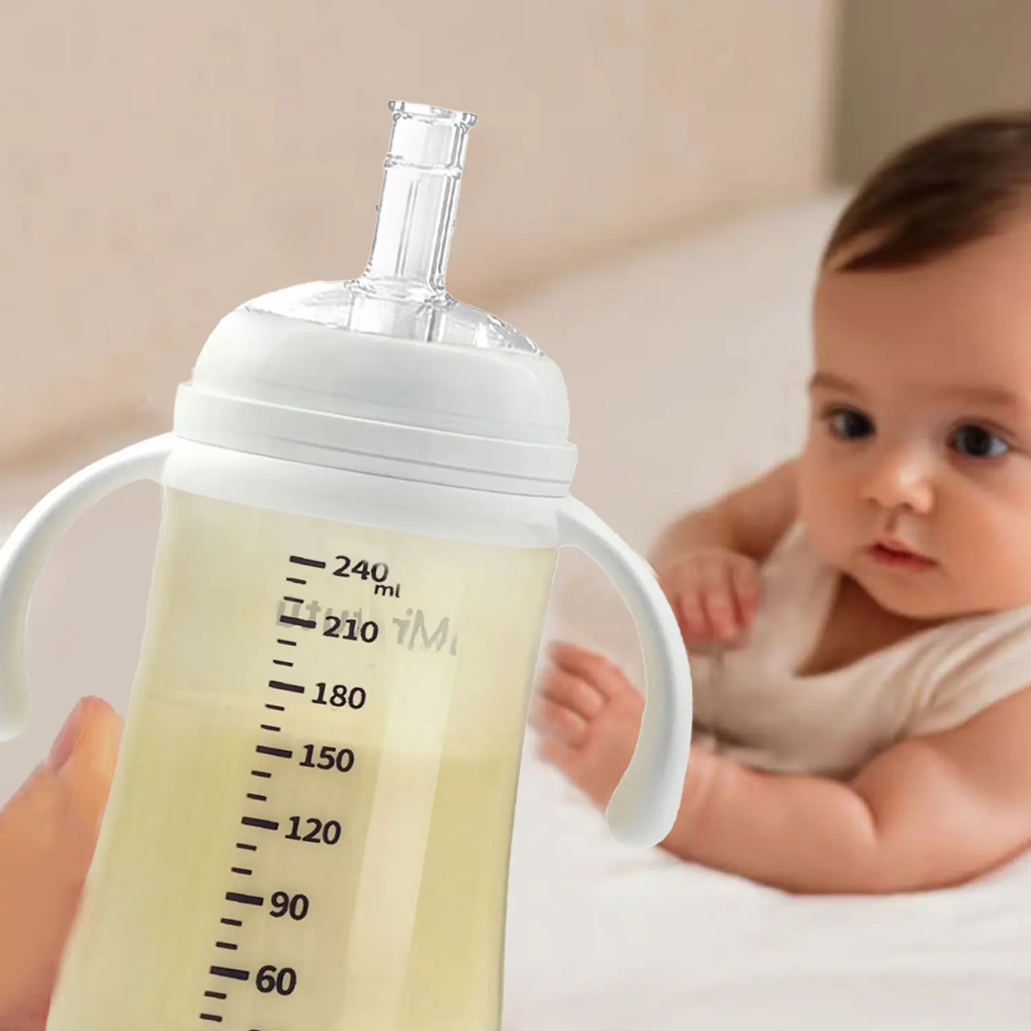 Biberón de 240 ml, biberón de agua con taza para sorber, pajita con bola de gravedad, material PP de calidad alimentaria, a prueba de fugas, a prueba de caídas - imagen 3