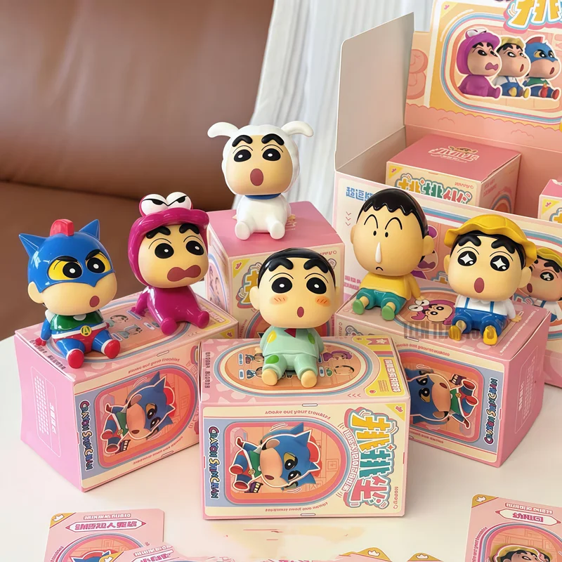 Crayon Shin-chan acción Kamen Bochan Nohara Shiro figura de Anime serie fila y asiento caja ciega juguete decoración escritorio regalo de Navidad - imagen 2