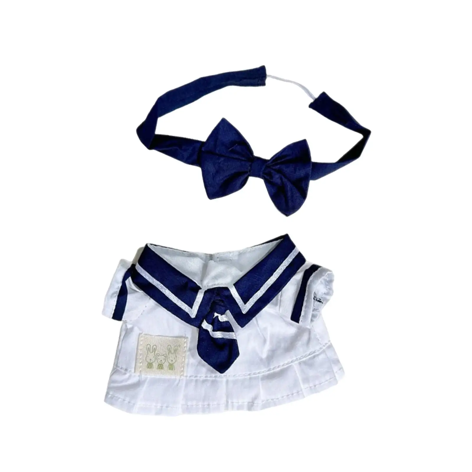 Doll Uniform Suit Navy Skirt Suit Handmade Easy to Wear DIY Doll Dress up Toy