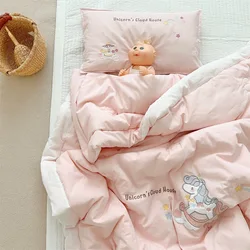 Edredón infantil de algodón y soja – Diseño rosa princesa
