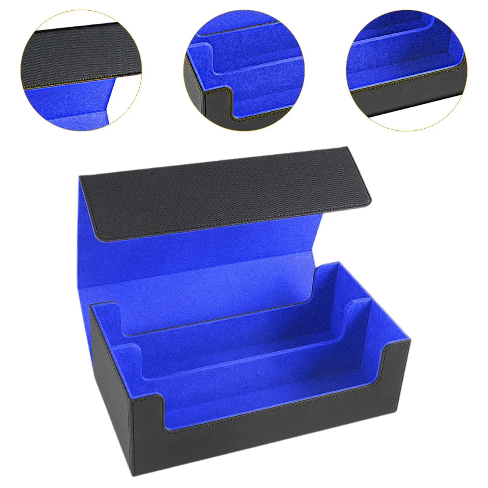 Trading Card Deck Box with Magnetics Closure PU Leather Storage Football Cards Versatile Gathering Card Toy Sleeved Cards Holder