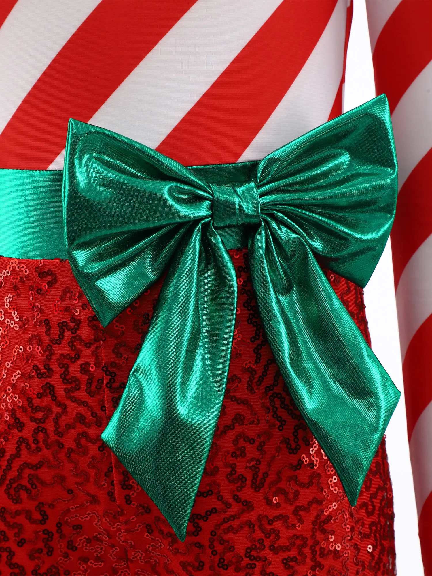 Disfraz bastón caramelo Navidad para niña – Mono con lentejuelas - imagen 5
