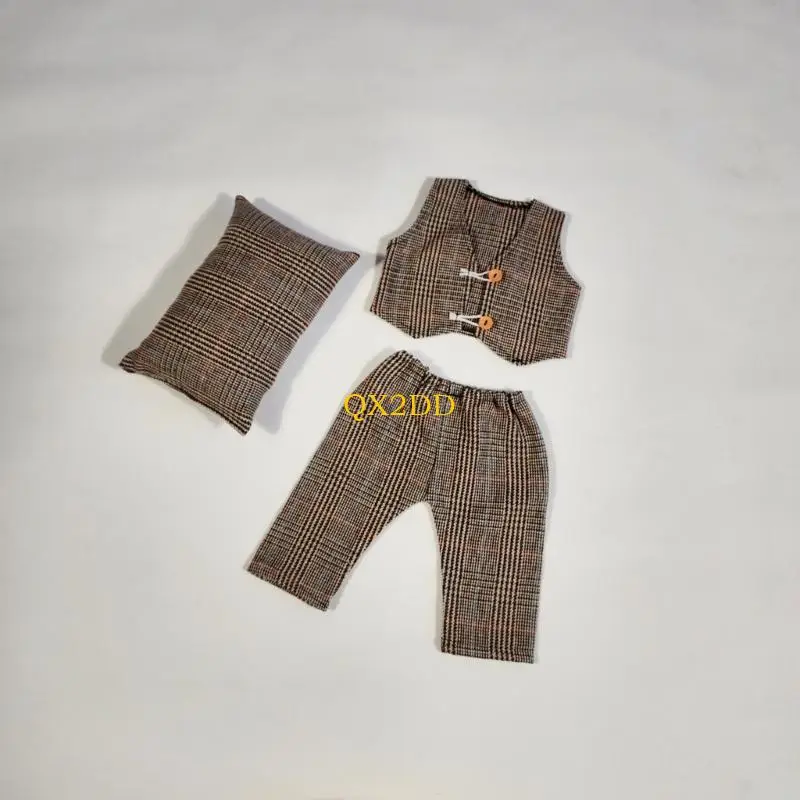Conjunto chaleco con almohada para sesión fotos newborn – Incluye pantalón - imagen 5
