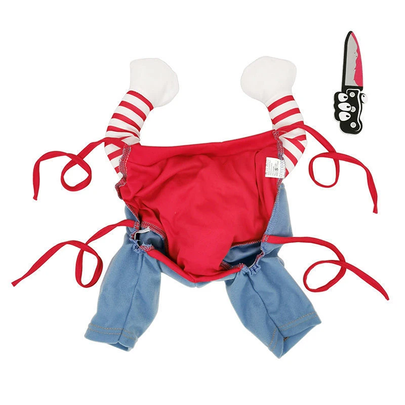 Ropa divertida para perros, disfraz de Cosplay, trajes cómicos de Halloween, conjunto de cuchillos para mascotas, ropa de fiesta para Festival de gatos y perros - imagen 3