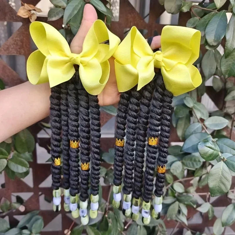 Extensiones de pelo trenzadas con cuentas para niñas – estilo rasta