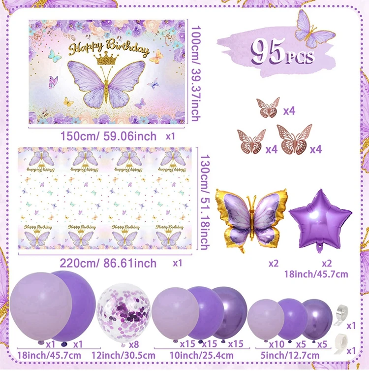 purple butterfly set