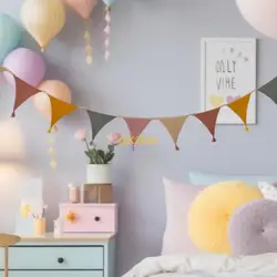 Banderines de tela suave para guardería color caramelo