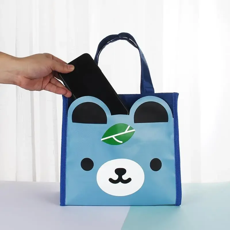 Bolsa de almuerzo térmica portátil para niños, bolsa de almuerzo con aislamiento de dibujos animados, bolsa Bento enfriadora, bolso contenedor de cena para niños - imagen 4