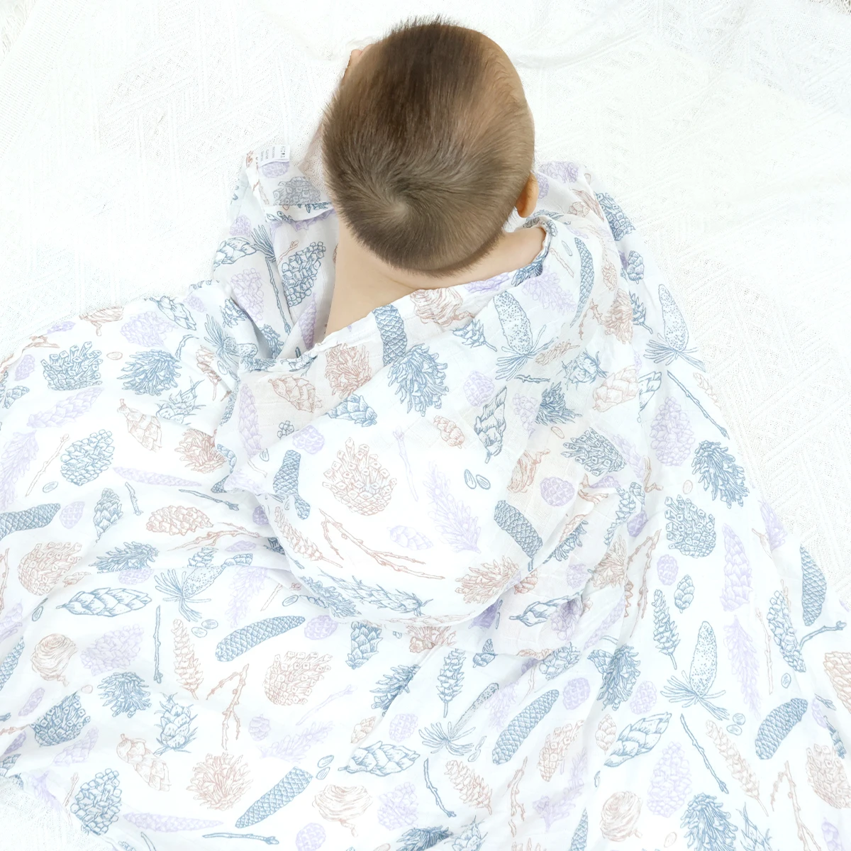 HappyFlute-Manta de muselina de algodón y bambú para bebé recién nacido, cubierta bonita para cochecito infantil, toalla de lactancia de 120x110CM - imagen 4