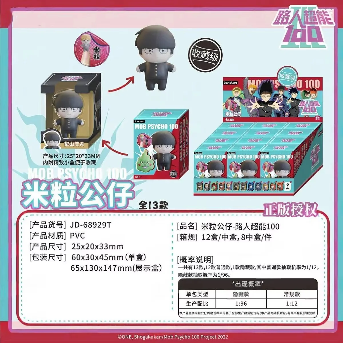 Figura coleccionable Mob Psycho 100 en caja sorpresa original - imagen 3