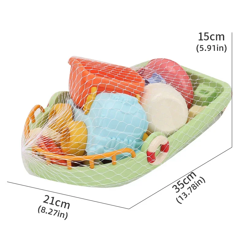 Set de playa 9 piezas: cubo, pala y juguetes para niños - imagen 4