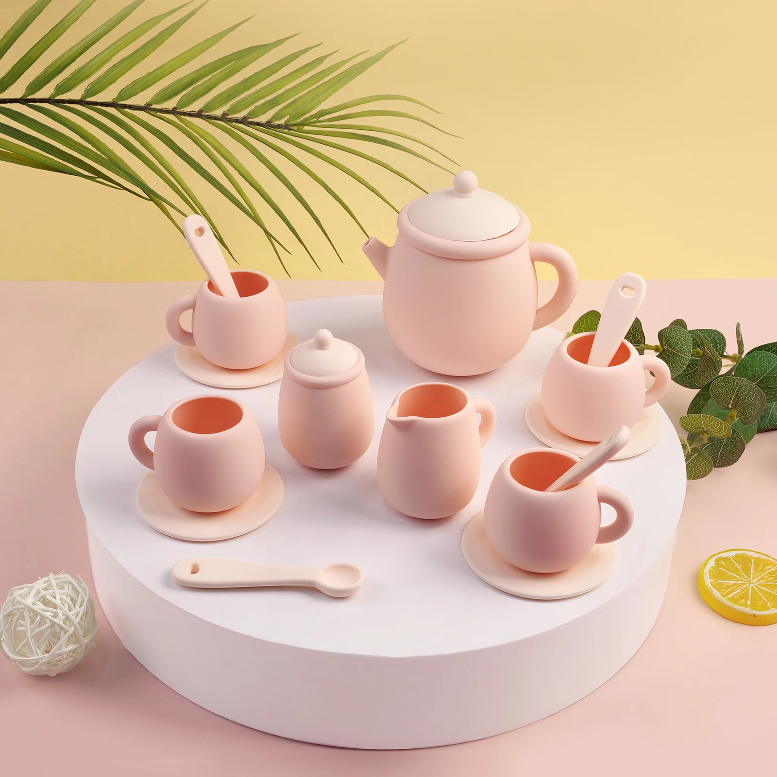 TYRY.HU-juego de té de silicona para niños pequeños, juguetes para niños pequeños, 100% alimentos, sin BPA, 7 piezas por juego - imagen 5