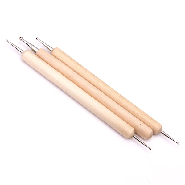 3x Stainless Steel Ball Styluses Tool Set for Embossing Pattern Clay Sculpting