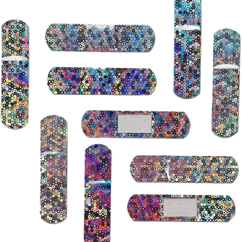 50 unids/set tirita de Color láser yesos de moda parche para vendaje de heridas para niños vendajes adhesivos impermeables cinta de primeros auxilios - imagen 5