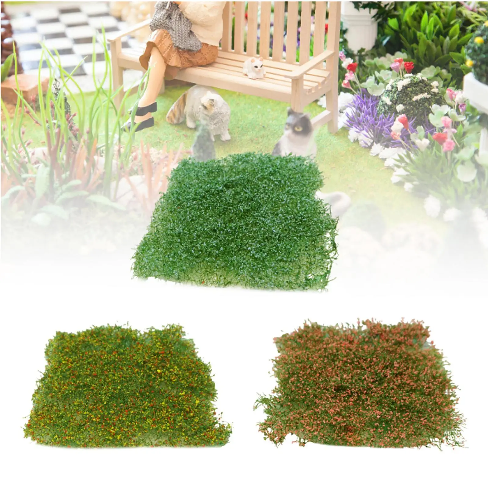 Flower Grass Tuft for Train Railroad Miniature Scenery Architectural Model