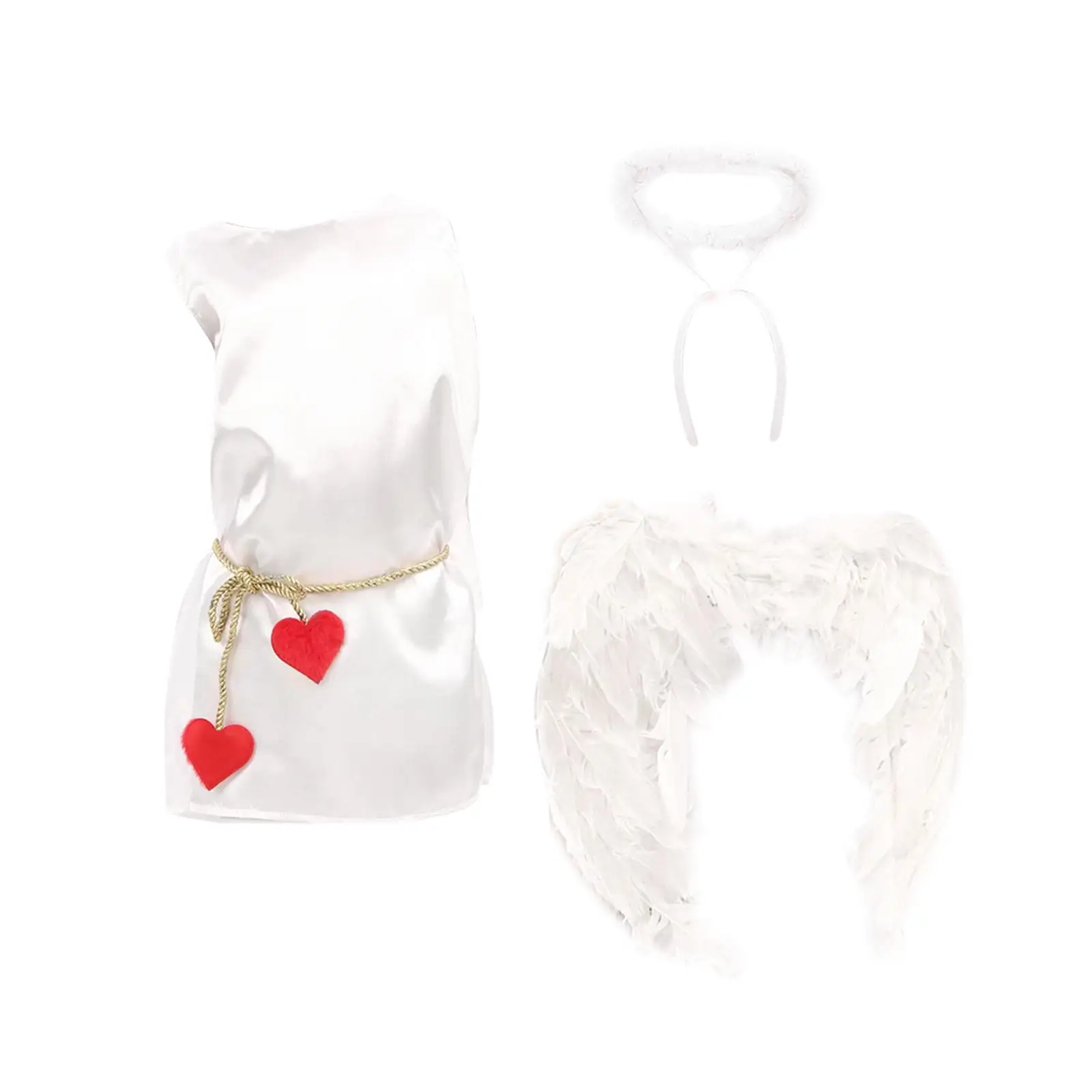 3x Angel Wing Costume Dreamlike Fancy Dress Festival Angel Wing Outfit Headband Party Supplies Role Play Toddler Cupids Costume
