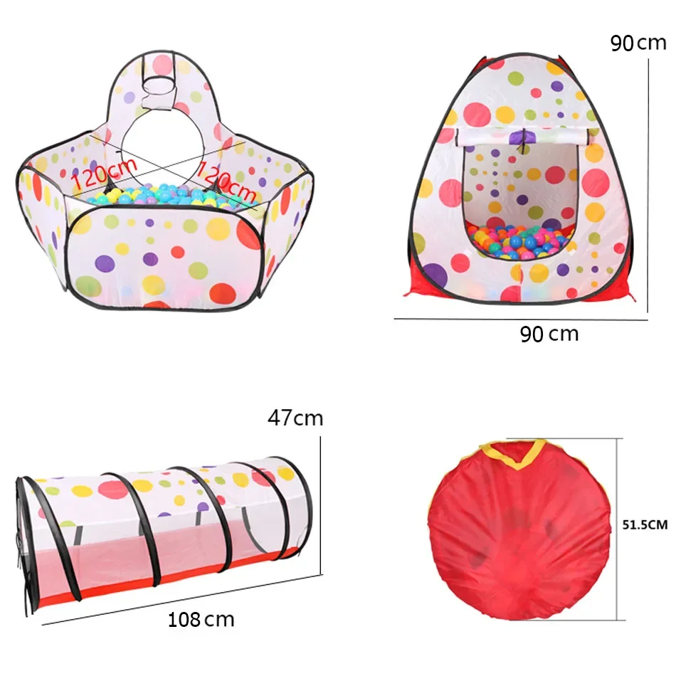 IMBABY Parque infantil plegable 3 en 1 con piscina de bolas y túnel - imagen 5