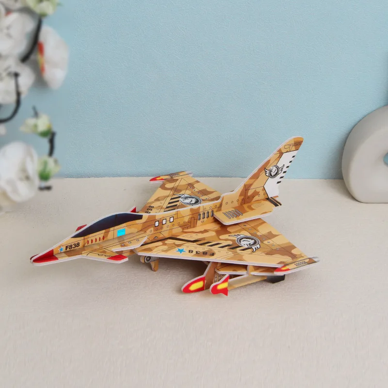 Rompecabezas 3d de tarjeta de papel, rompecabezas de avión, helicóptero de combate, modelo de padre e hijo, juguetes educativos hechos a mano, bricolaje - imagen 4