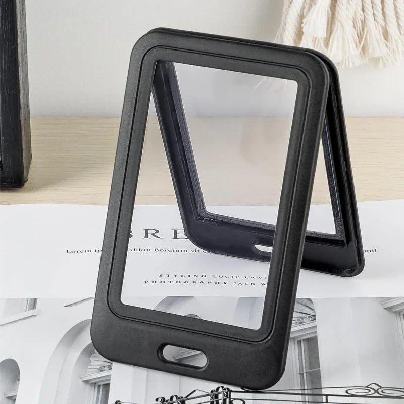 Portatarjetas Vertical de doble cara, Protector de tarjetas de plástico duro transparente, tarjetero de identificación de trabajo portátil multicolor, 1 ud. - imagen 4