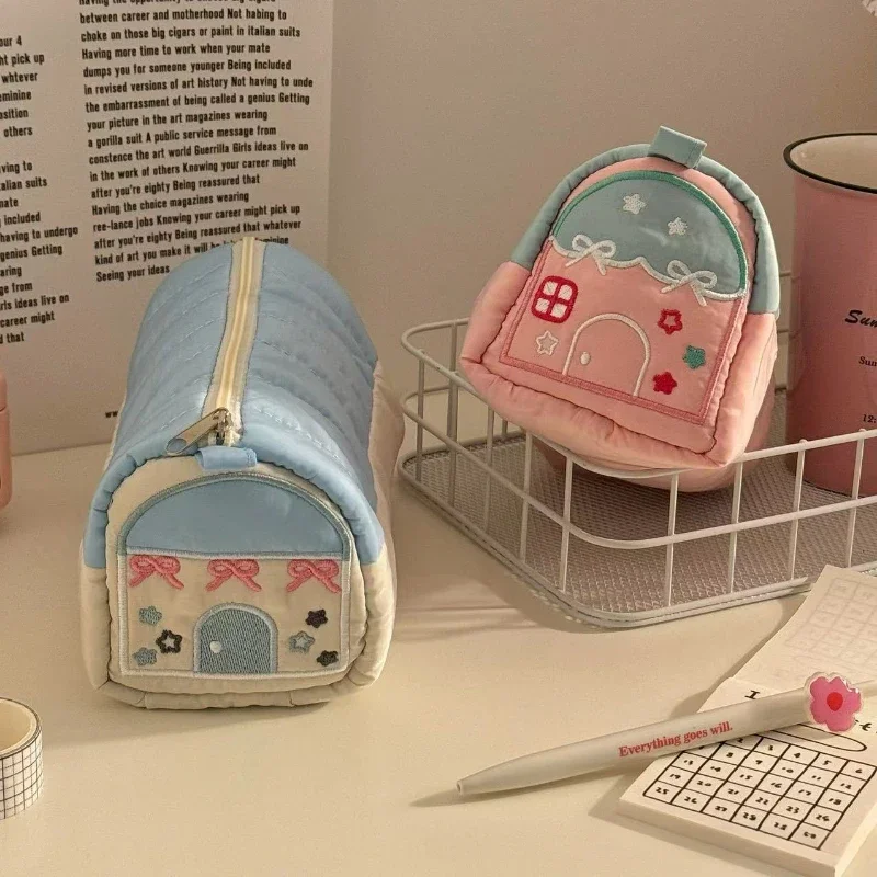 Creative Pink Little House Estuche para lápices 3D multicapa suave - imagen 4