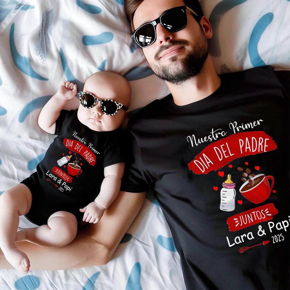 Conjunto personalizado camisa papá y pelele bebé para Día del Padre