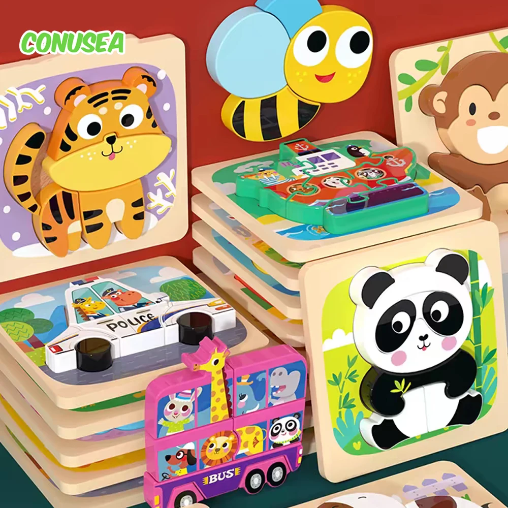 Tablero de rompecabezas Montessori madera 3D bebés 12-24 meses - imagen 5