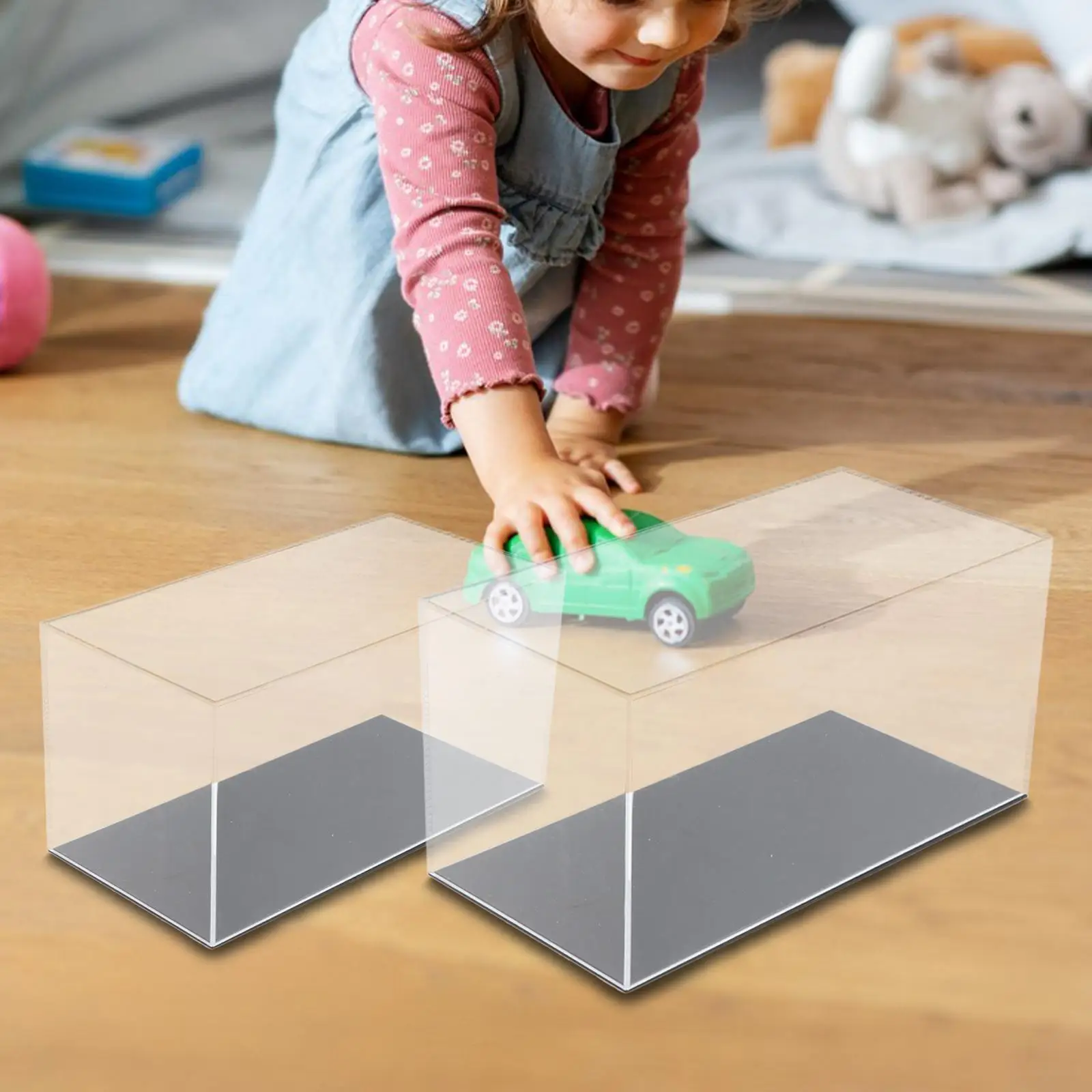 Vitrina acrílica transparente apilable para manualidades, organizador de almacenamiento de coches de juguete, escaparate de modelo de coche con Base para muñecos de baratijas de recuerdos - imagen 4
