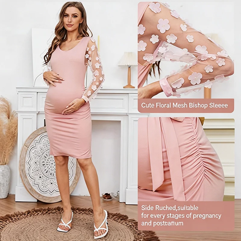 Vestido premamá manga corta – Fresco y favorecedor para embarazadas - imagen 3