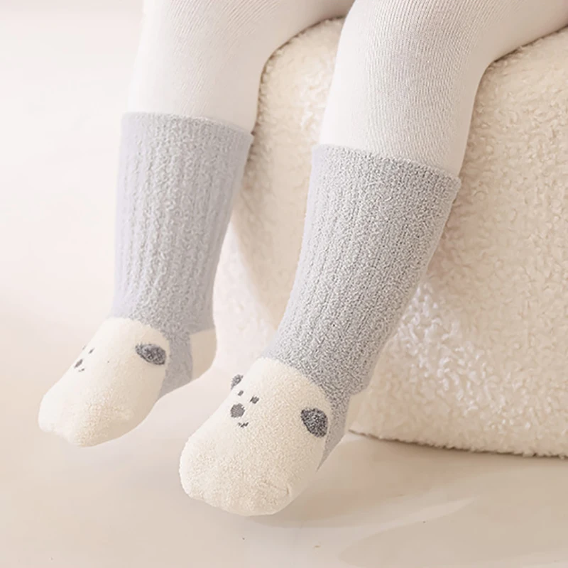 Calcetines bonitos de animales para otoño e invierno, calcetines de lana Coral nuevo para bebé recién nacido, calcetines gruesos suaves para niño y niña, calcetines sin hueso - imagen 3