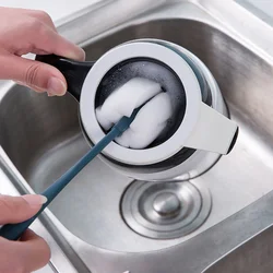 Cepillo de limpieza de biberones, cabezal de esponja con mango alargado para biberones, vasos de vidrio, herramienta de limpieza de tazas, 4 Uds.