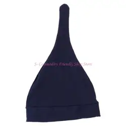 Gorro de algodón suave para bebé recién nacido con nudo color sólido
