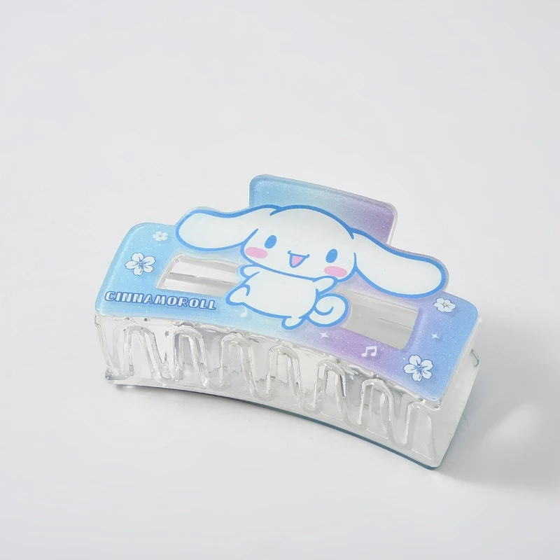 Pinza de pelo acrílica de dibujos animados Sanrio para niñas, lindo accesorio para el cabello, serie Cinnamoroll y Kuromi, resistente y suave para uso diario - imagen 5