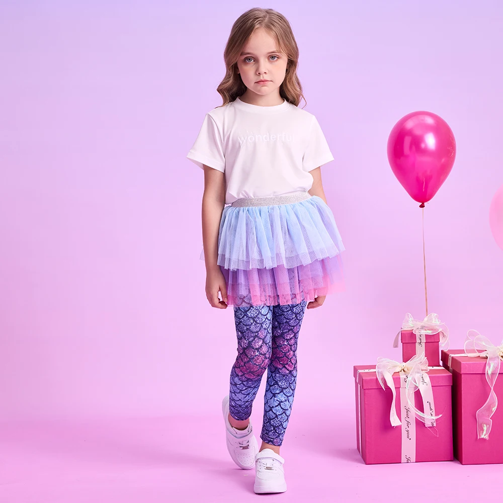DXTON Disfraz de baile para niñas con pantalón falda tul - imagen 2