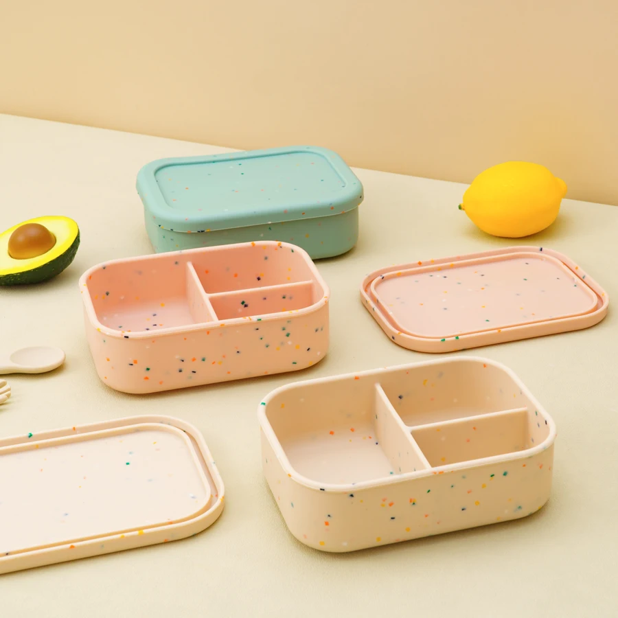 Color KidSilicone tazón portátil fiambrera para bebé microondas Bento caja alimentación contenedor de alimentos frescos alimentación vajilla para niños - imagen 2