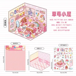 Pegatinas 3D cabañas y tiendas de campaña para niños