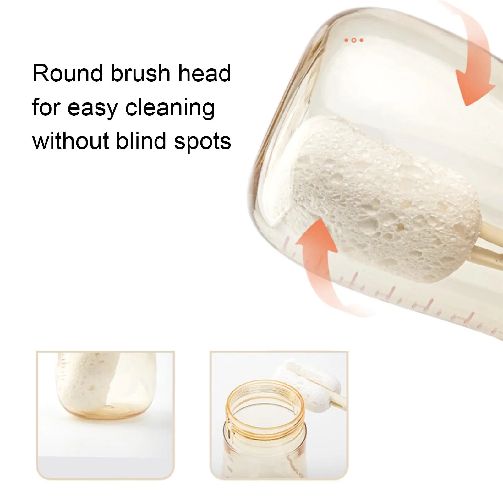 Kit de cepillo para botellas, tazas de silicona flexibles, Herramientas de limpieza, cepillo limpiador de botellas de agua para tapas, pajitas, extractoras para pezones y pechos - imagen 4