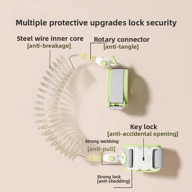 Pulsera de prevención de pérdidas para niños; cerradura de llave con cuerda antiliberación; cuerda de tracción antipérdida para niños cuando se salir Spring Rop - imagen 2