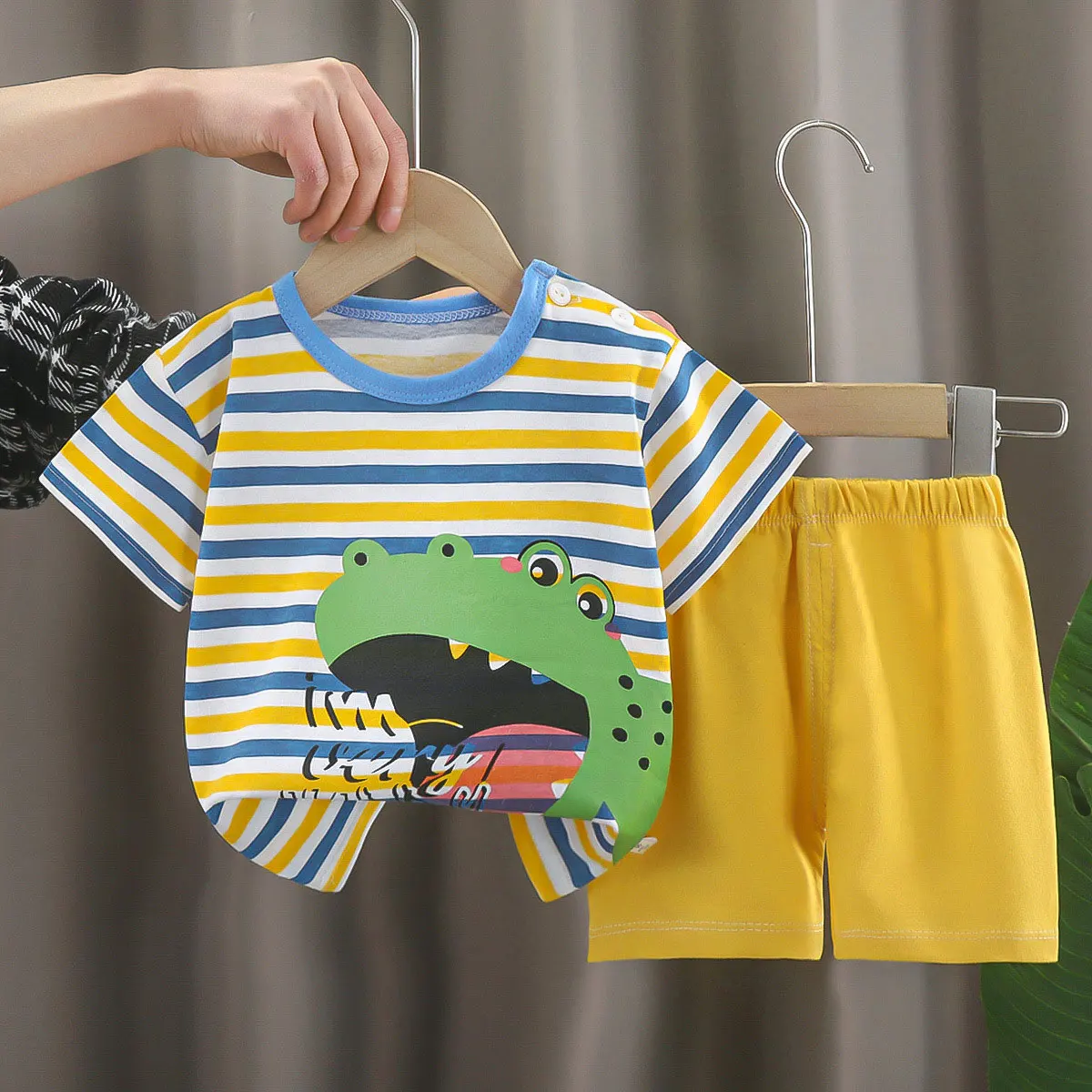 Ropa para niños, conjuntos para niños y niñas, camiseta, pantalones cortos, 2 uds., ropa de verano de algodón de manga corta para bebés, traje para niños pequeños - imagen 4