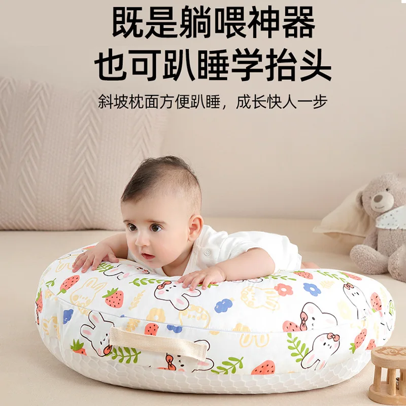 Almohada para bebé, almohada para amamantar, almohada para bebé con pendiente de 0 a 3 años, artefacto de alimentación tumbado para recién nacidos, clase A para bebé - imagen 3