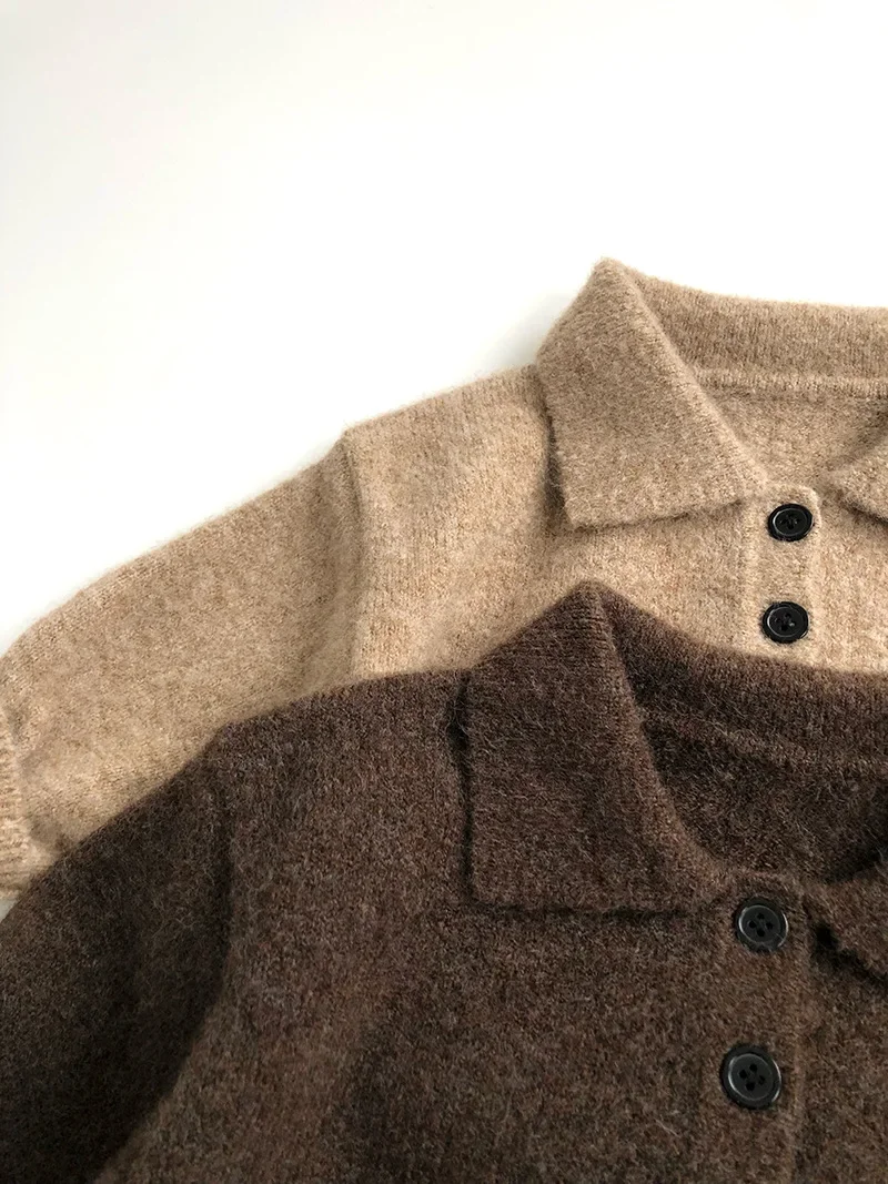 Otoño Invierno estilo Retro cuello vuelto cálido suéter Polo de punto para 1-6 años de espesor acogedor niños y niñas prendas de punto Pollover - imagen 4