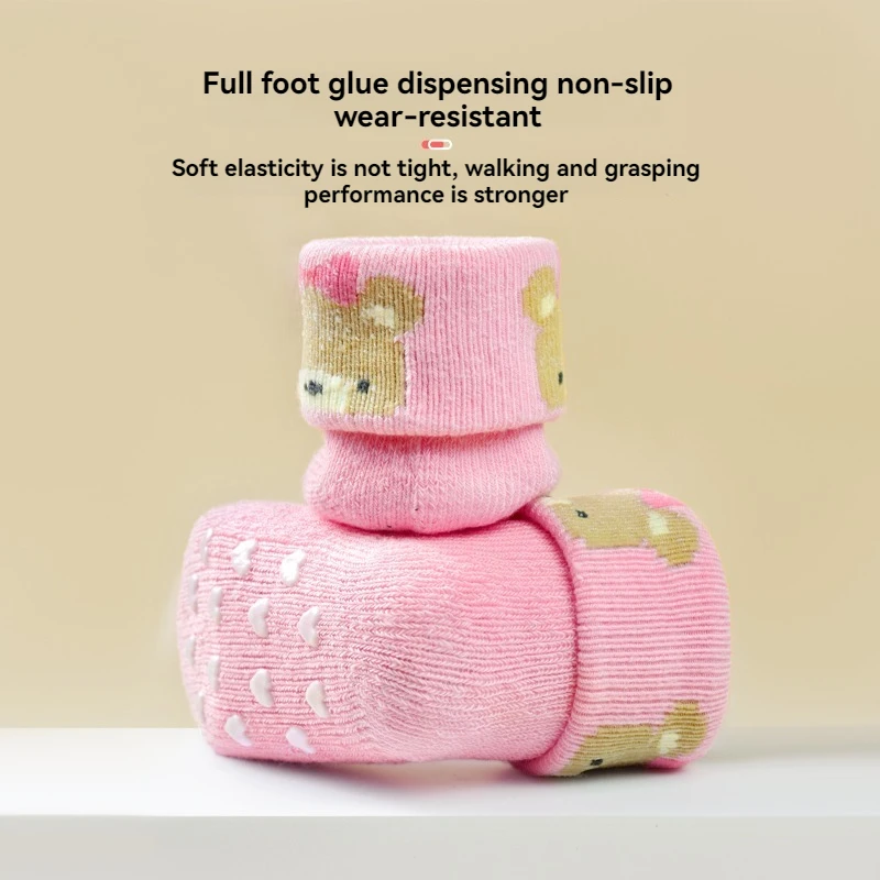 Calcetines de tubo medio para recién nacidos, aislamiento de bucle grueso para bebés, otoño e invierno, 0-6 meses - imagen 4