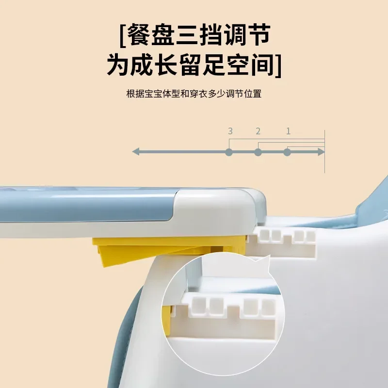 Bandeja de pierna alta para bebé, silla alta multifuncional ajustable para el hogar, negocios, silla alta para niños, mesa de comedor, punto de punto - imagen 3