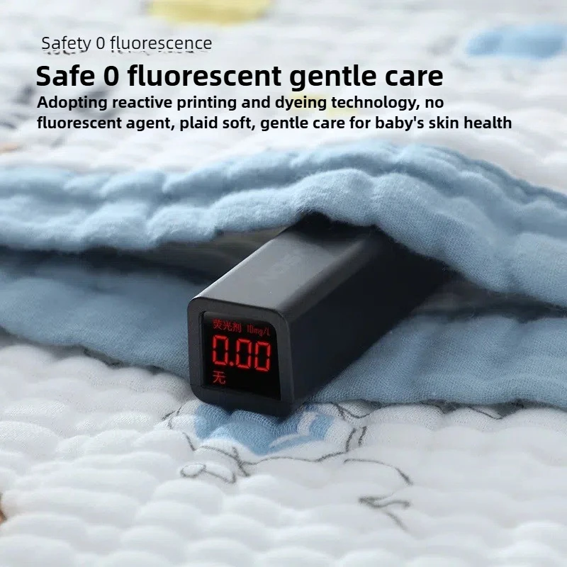 Toalla de baño de gasa, manta infantil Xia Liang, abrazada por seis capas de mantas para recién nacidos de ala ancha de alta densidad - imagen 3